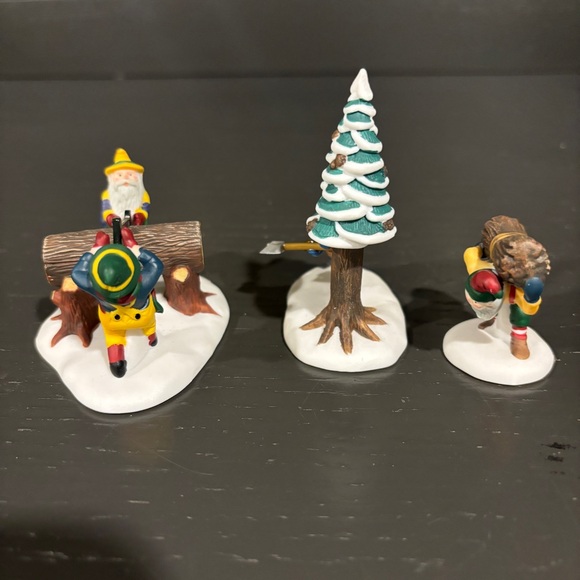 VINTAGE DEPARTMENT 56 "WOODMEN'S ELVES" PORCELAIN ACCESSORIES - Picture 3 of 8